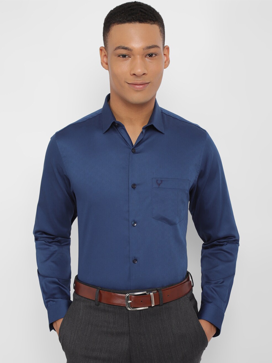 

Allen Solly Slim Fit Spread Collar Long Sleeves Cotton Formal Shirt, Blue