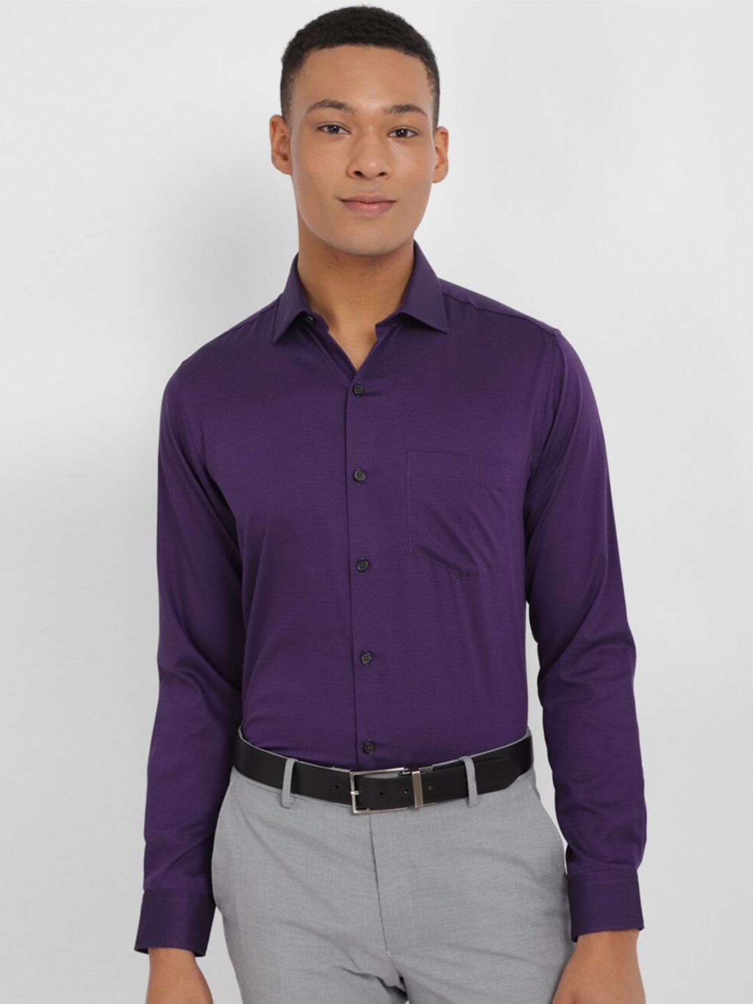 

Allen Solly Slim Fit Spread Collar Pure Cotton Formal Shirt, Purple