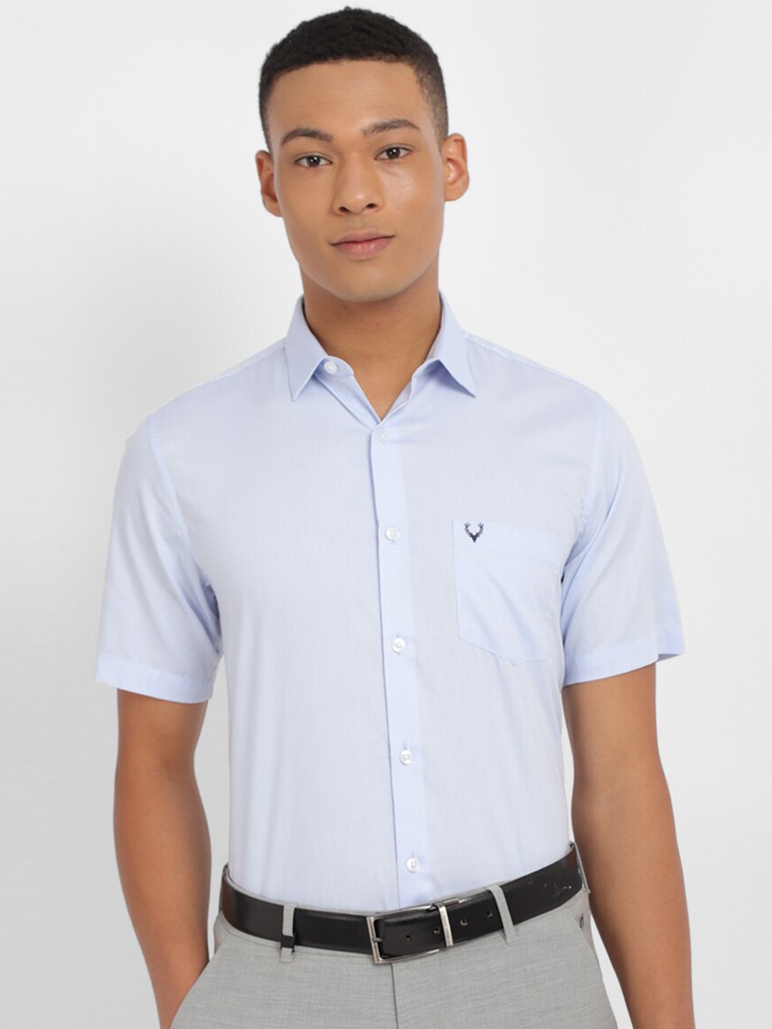 

Allen Solly Spread Collar Slim Fit Pure Cotton Formal Shirt, Blue