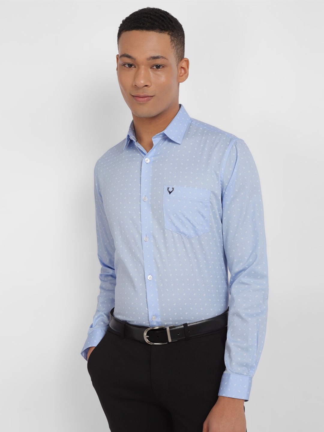 

Allen Solly Micro Ditsy Printed Cotton Slim Fit Formal Shirt, Blue