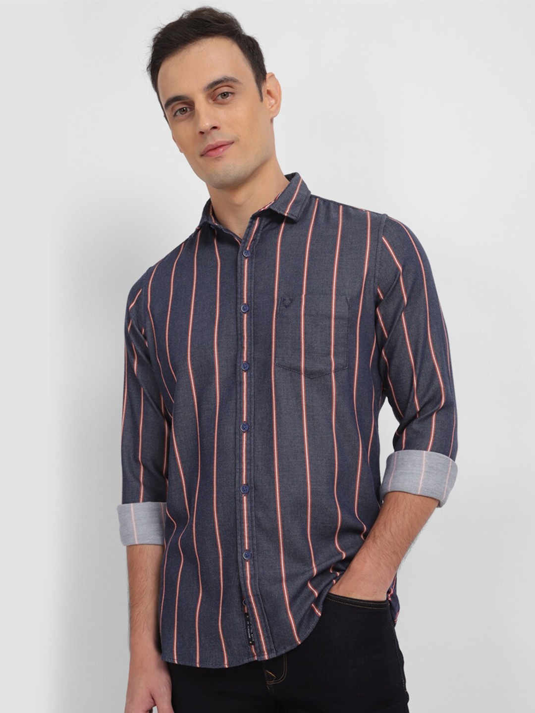 

Allen Solly Vertical Striped Casual Shirt, Navy blue