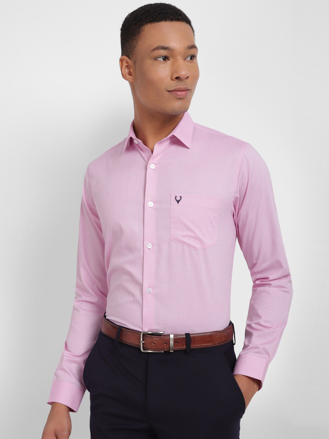 

Allen Solly Slim Fit Spread Collar Long Sleeves Cotton Formal Shirt, Pink