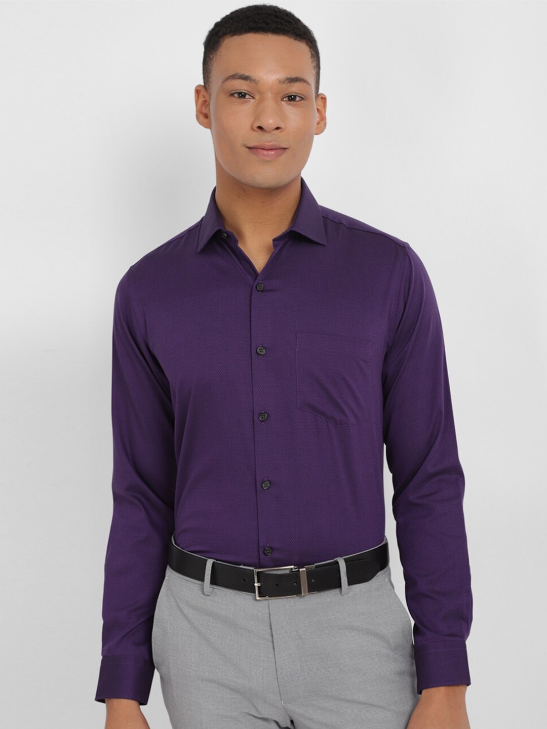 

Allen Solly Spread Collar Slim Fit Pure Cotton Formal Shirt, Purple