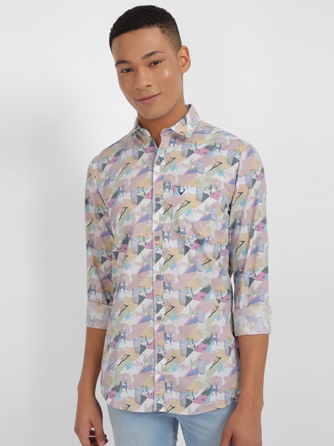 

Allen Solly Abstract Printed Pure Cotton Casual Shirt, White