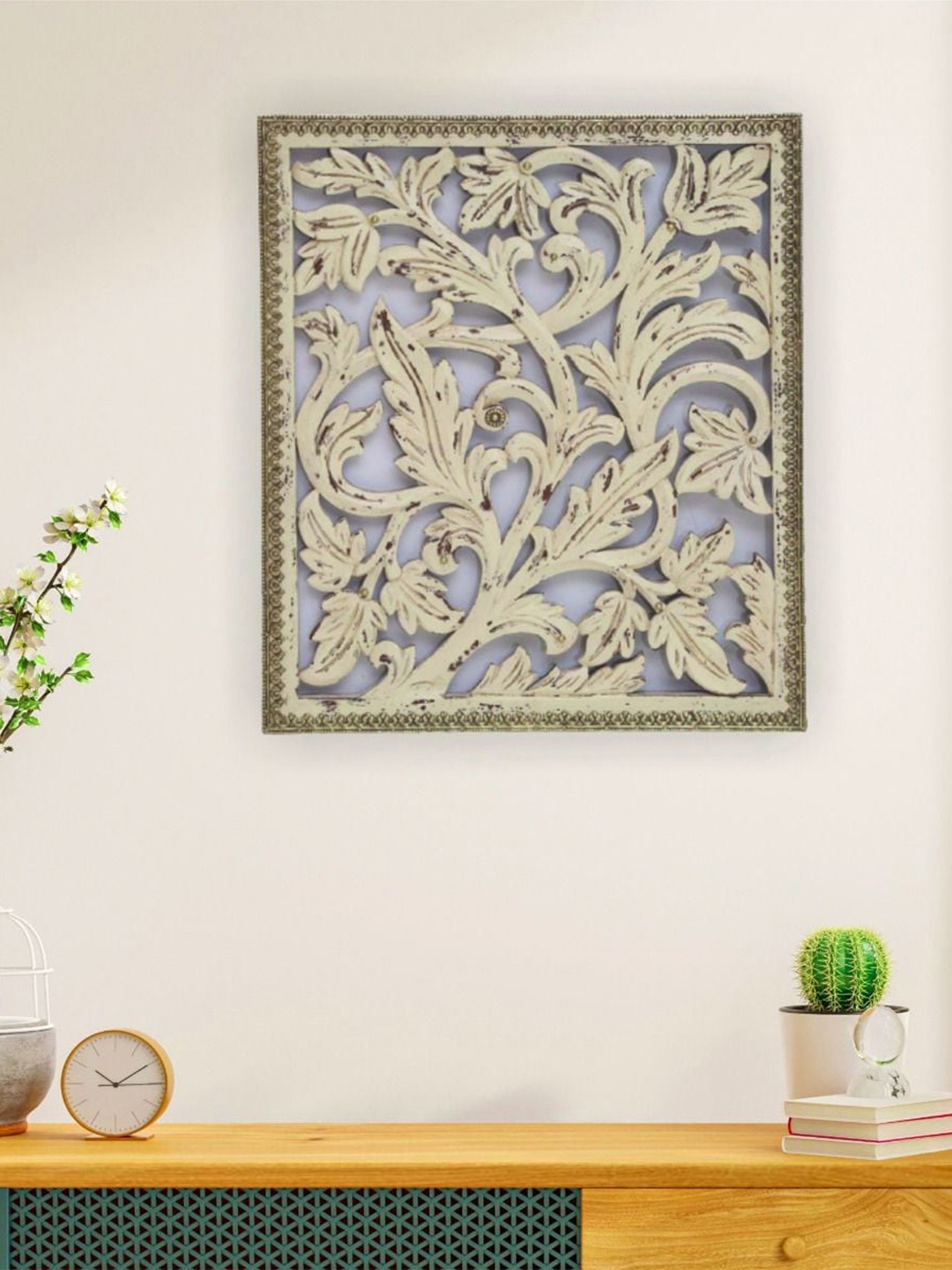 

Artisans Rose Aleni Off White Wooden Decorative Wall Frame