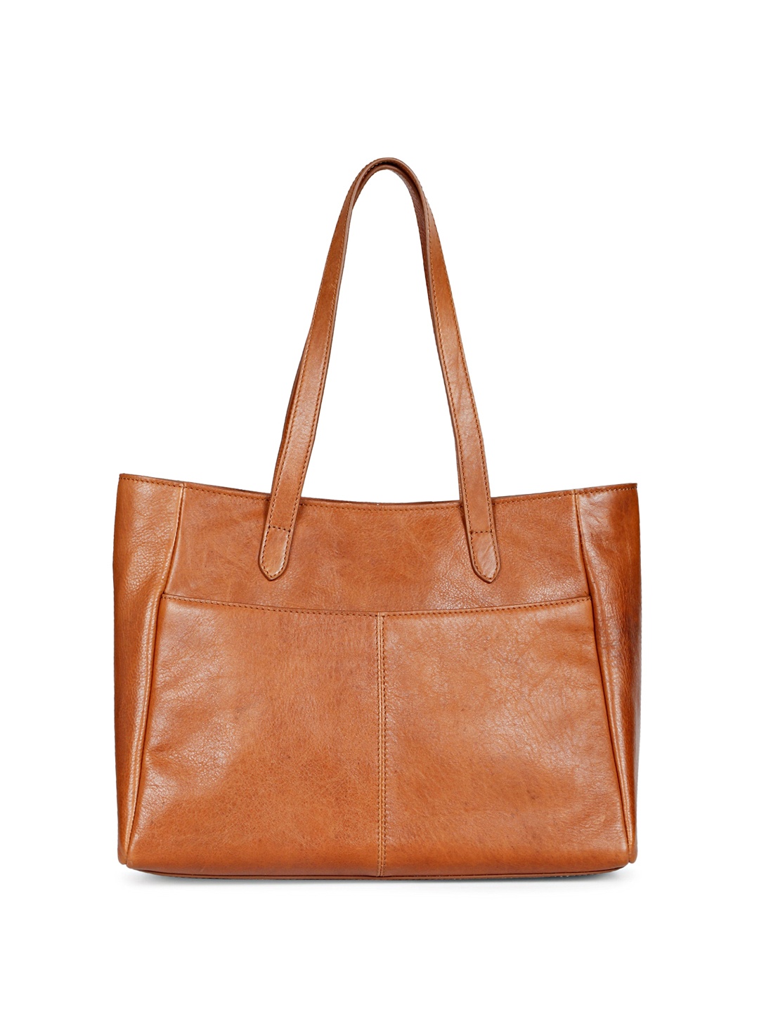 

Favore Leather Structured Shoulder Bag, Tan