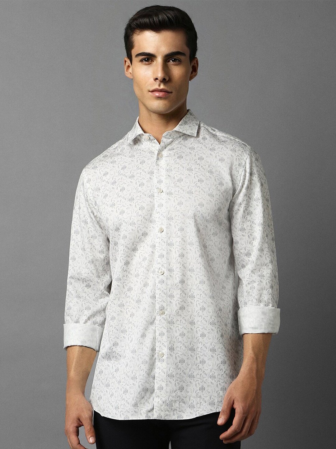 

Louis Philippe Sport Floral Printed Cotton Casual Shirt, White