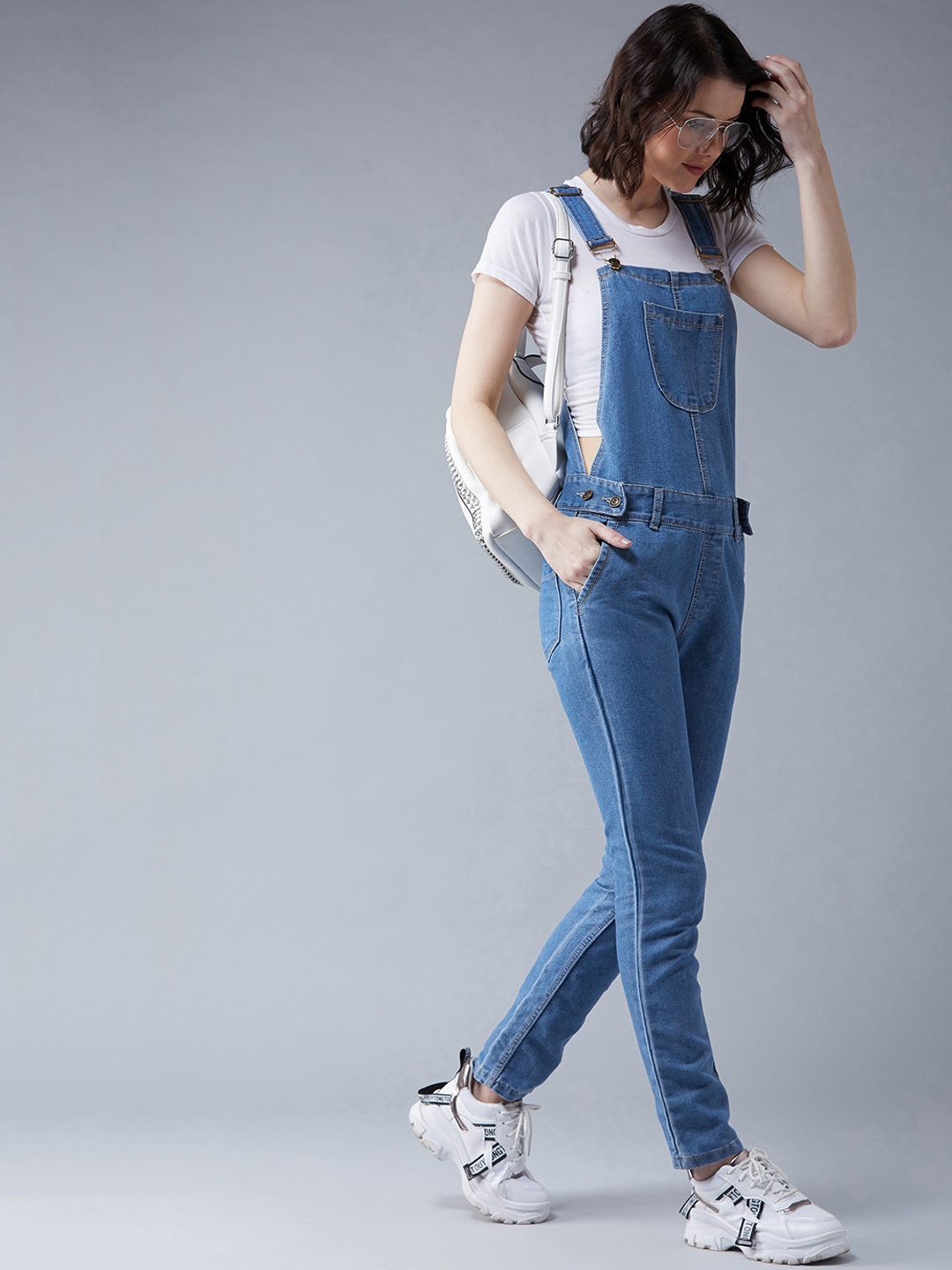 

BAESD Ankle-Length Denim Dungaree, Blue