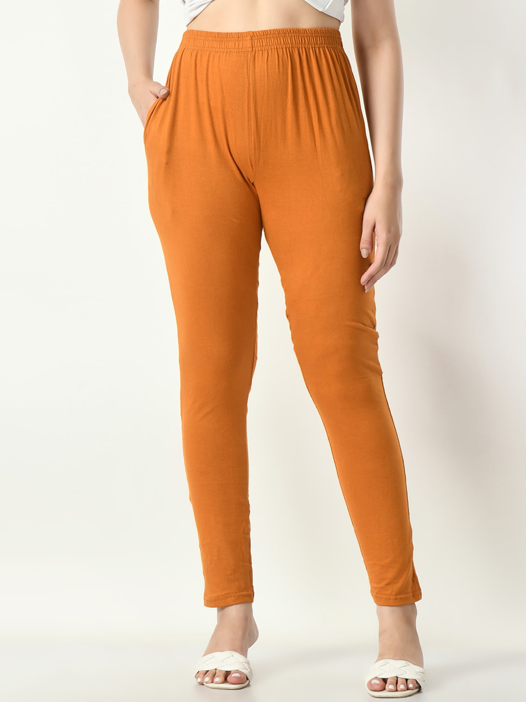 

BAESD Mid-Rise Ankle-Length Leggings, Mustard