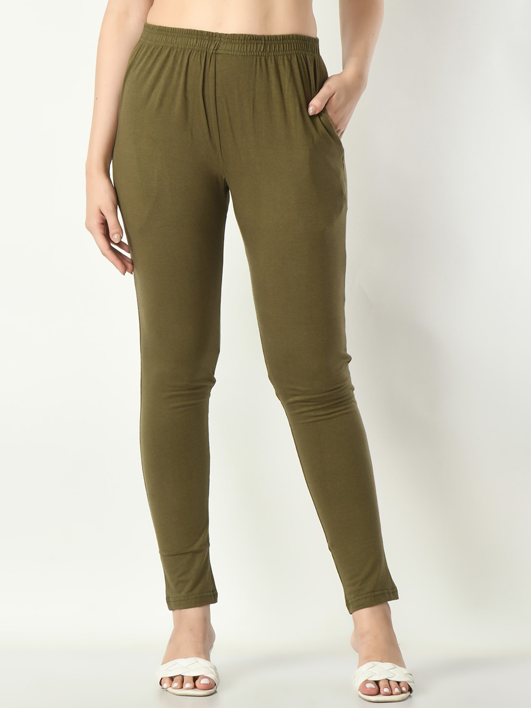 

BAESD Ankle-Length Cotton Leggings, Olive