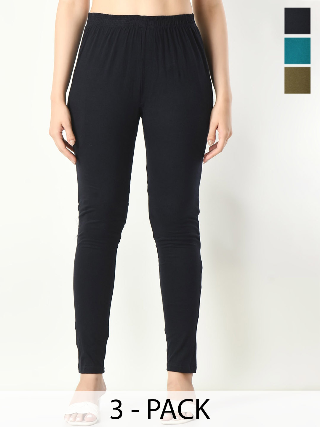 

BAESD Pack Of 3 Ankle-Length Leggings, Blue