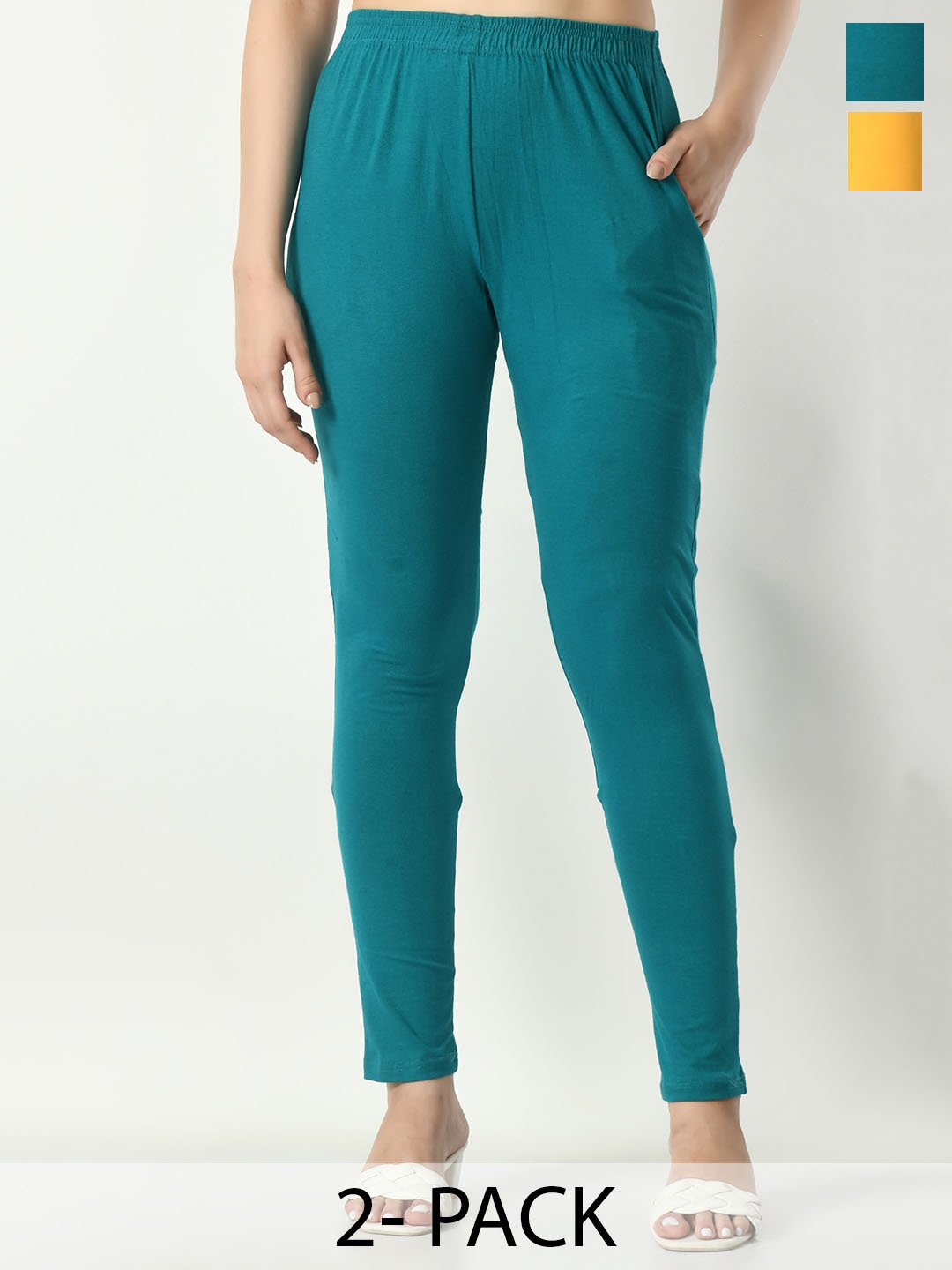 

BAESD Pack Of 2 Ankle-Length Leggings, Yellow
