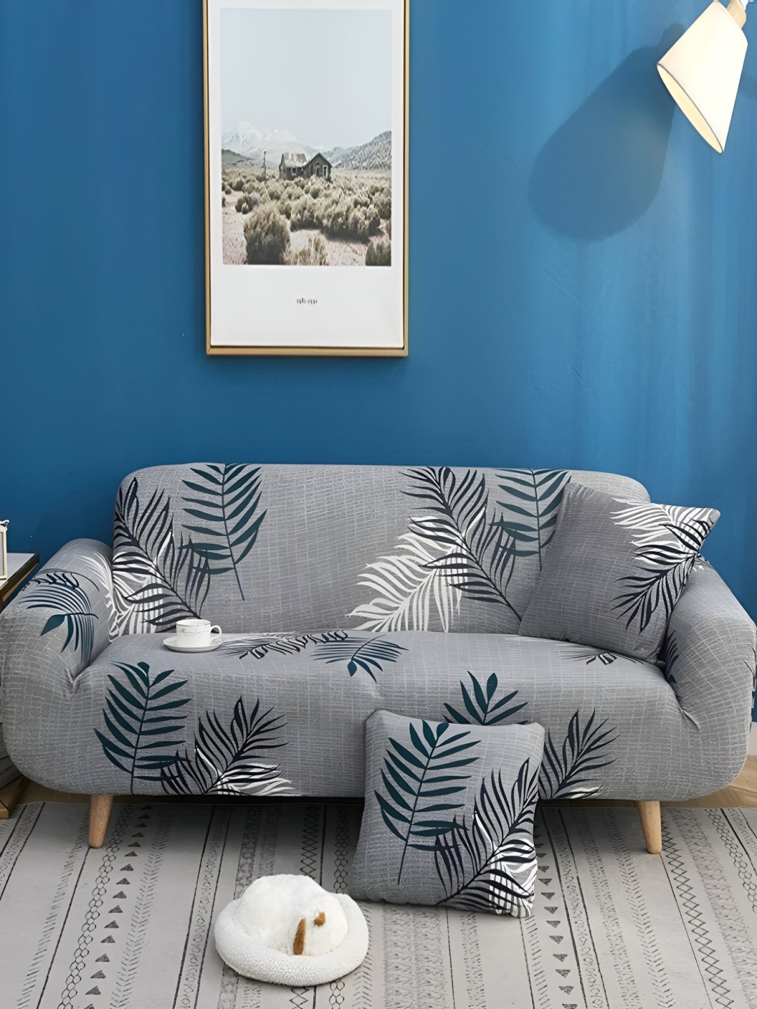 

Lukzer Grey Melange & White Printed 1 Seater Sofa Cover