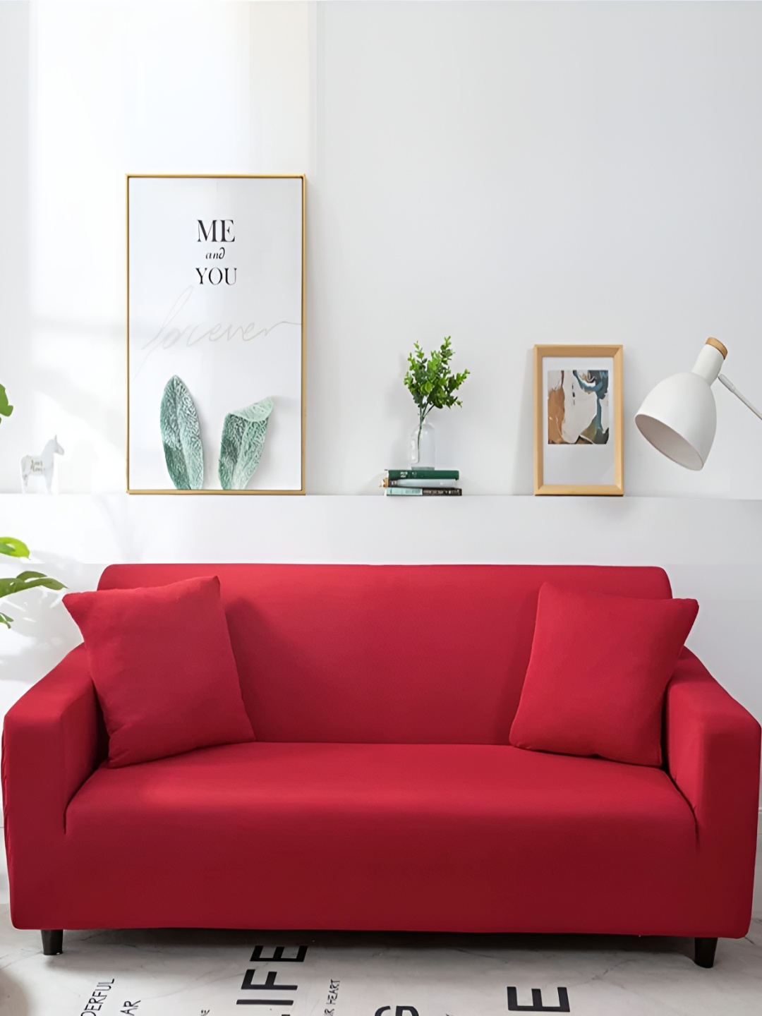 

Lukzer Red 1 Seater Sofa Cover With Arms
