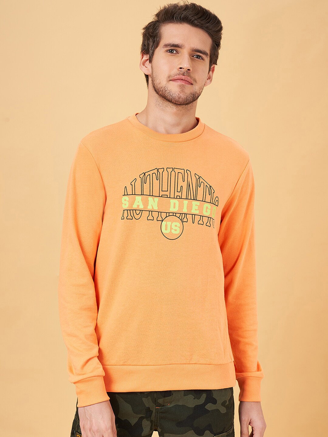 

YU by Pantaloons Typography Printed Pullover, Orange