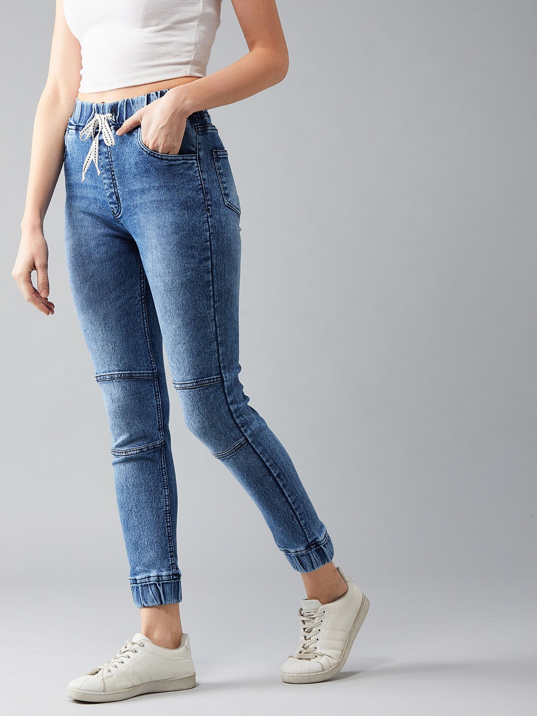 

BAESD Women Mid-Rise Relaxed Fit Stretchable Jeans, Blue