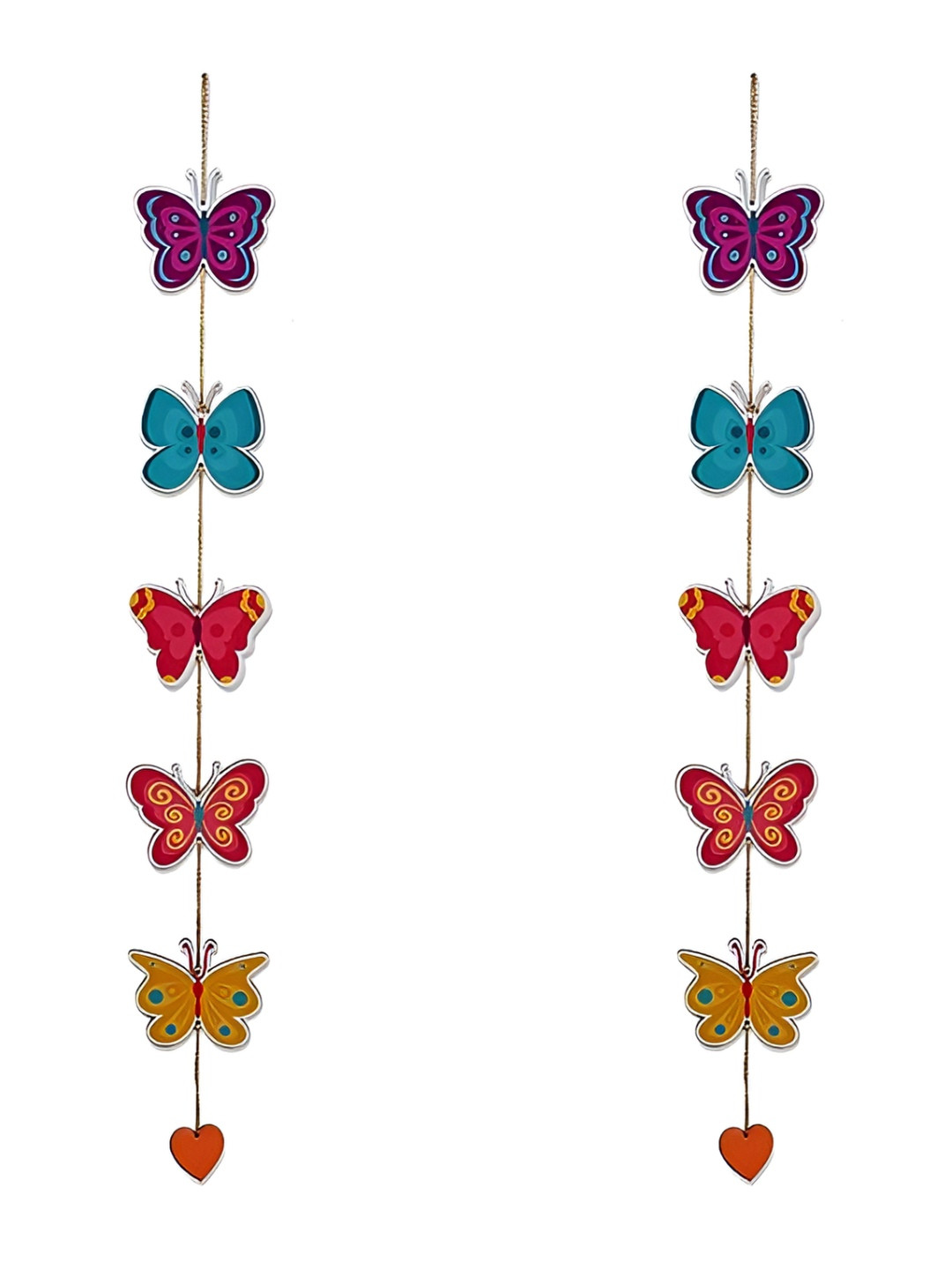 

Homspurts 2 Pcs Purple & Blue Butterfly Shaped Wooden Wall Hanging