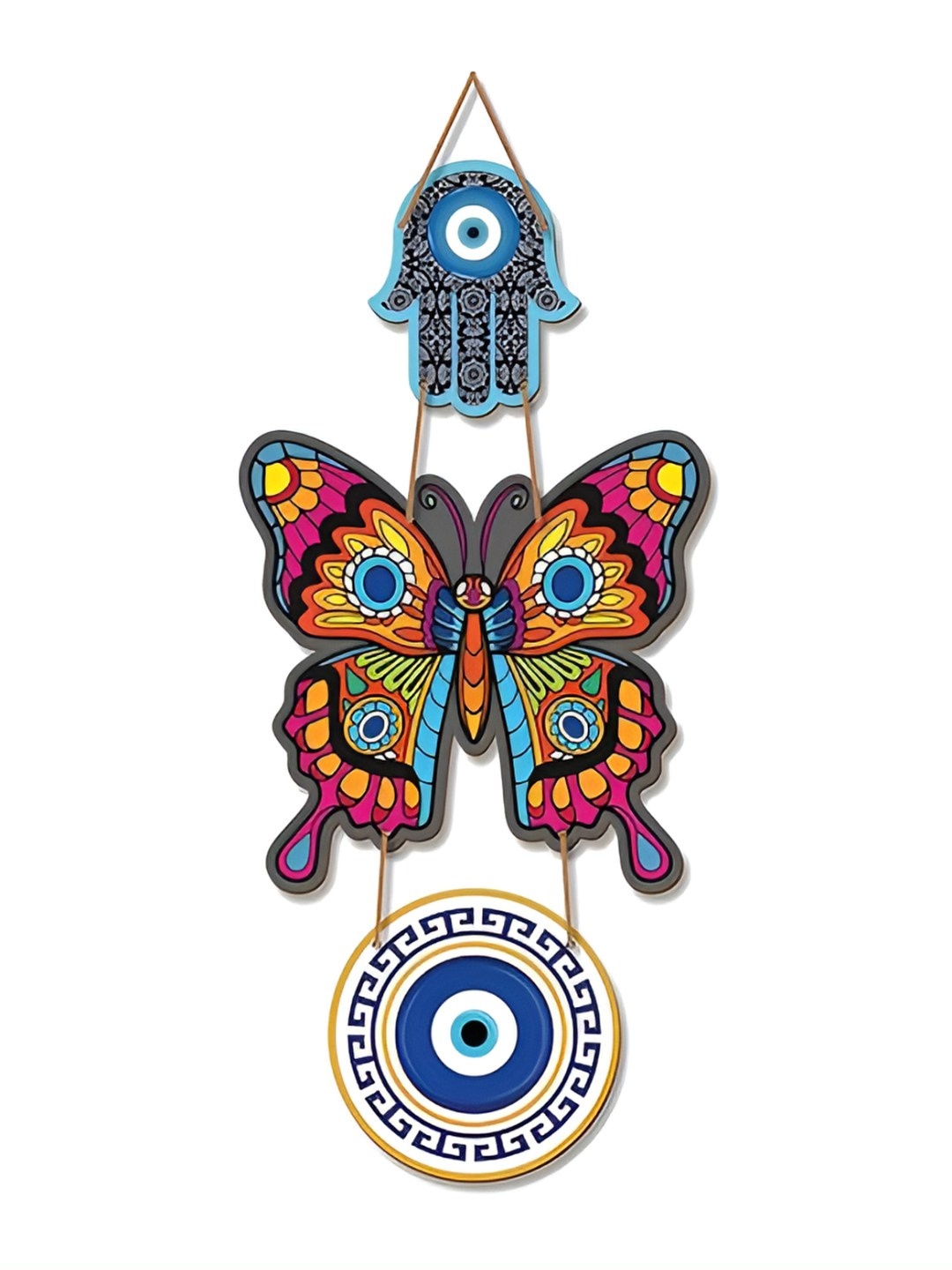 

Homspurts Blue & Pink Printed Hanging Wall Decor