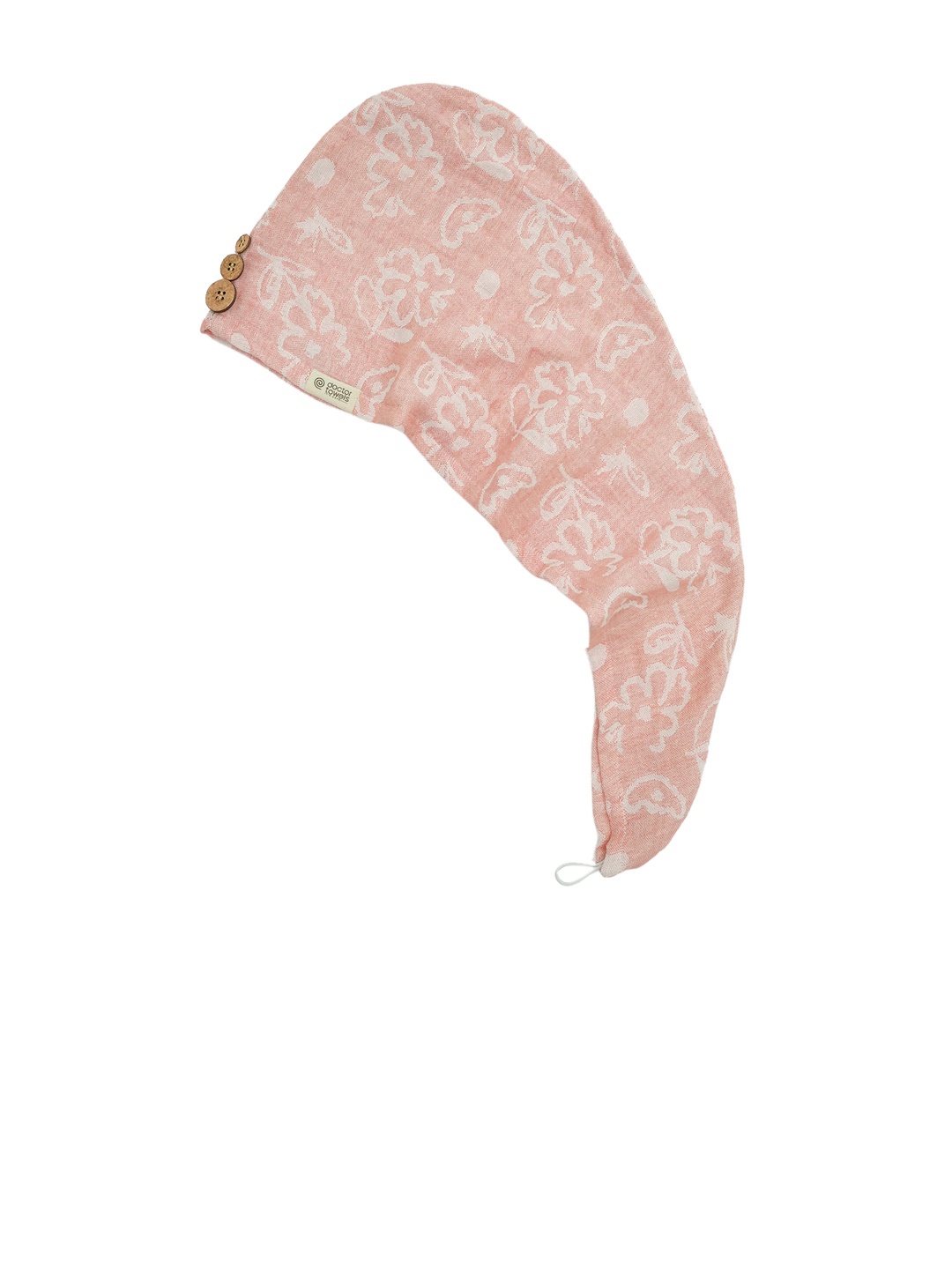 

DOCTOR TOWELS Coral 300 GSM Banana Jacquard Floral Hair Wrap Towel