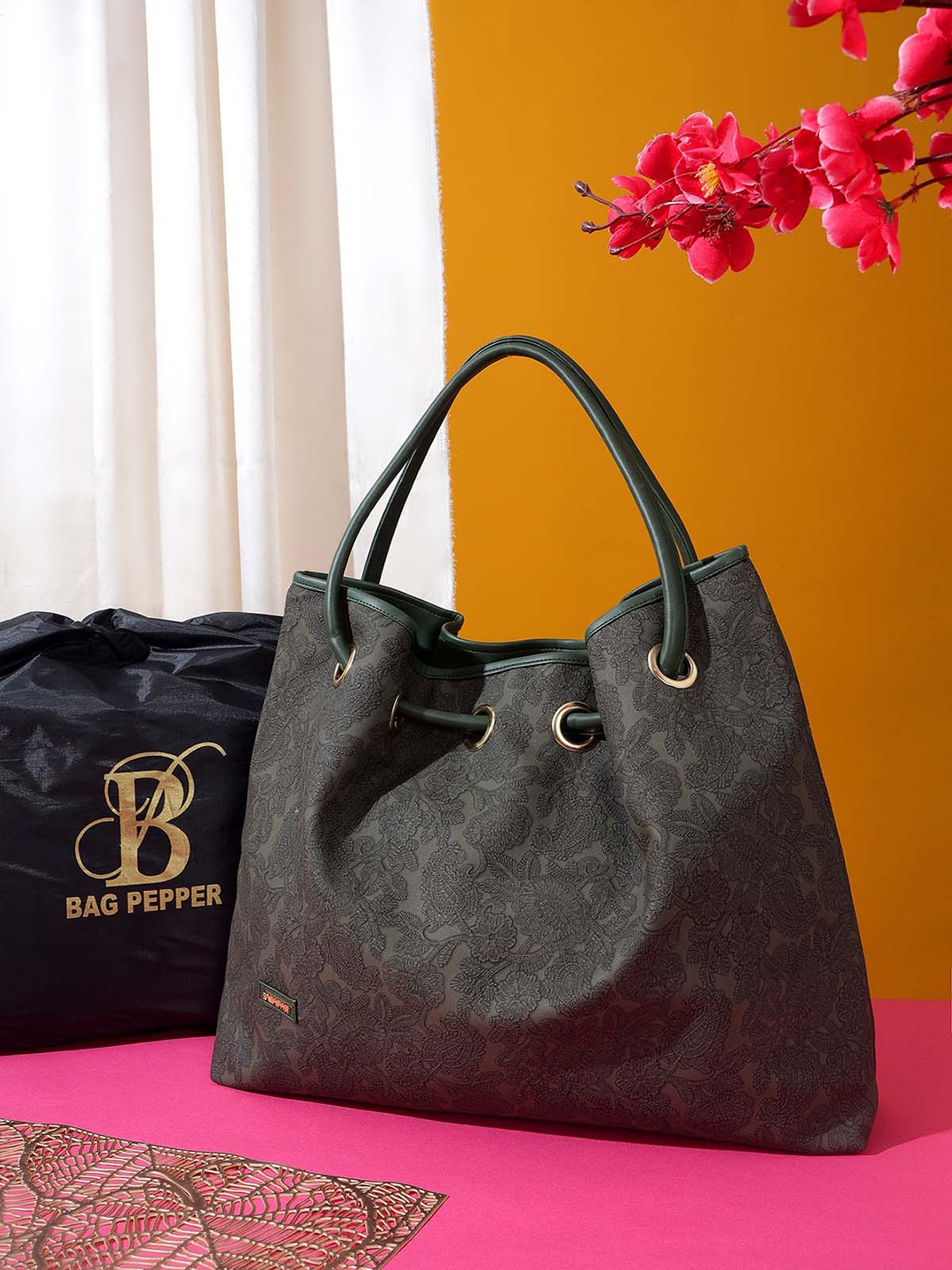

Bag Pepper Textured Bucket Handheld Bag, Grey