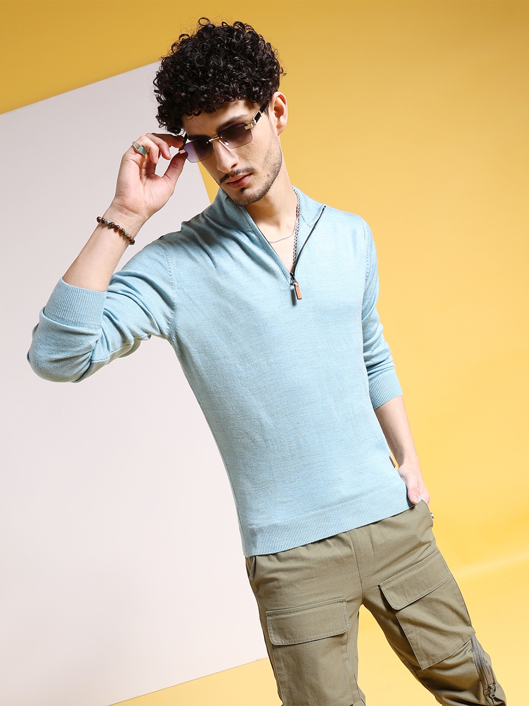 

The Indian Garage Co Men Blue Pullover