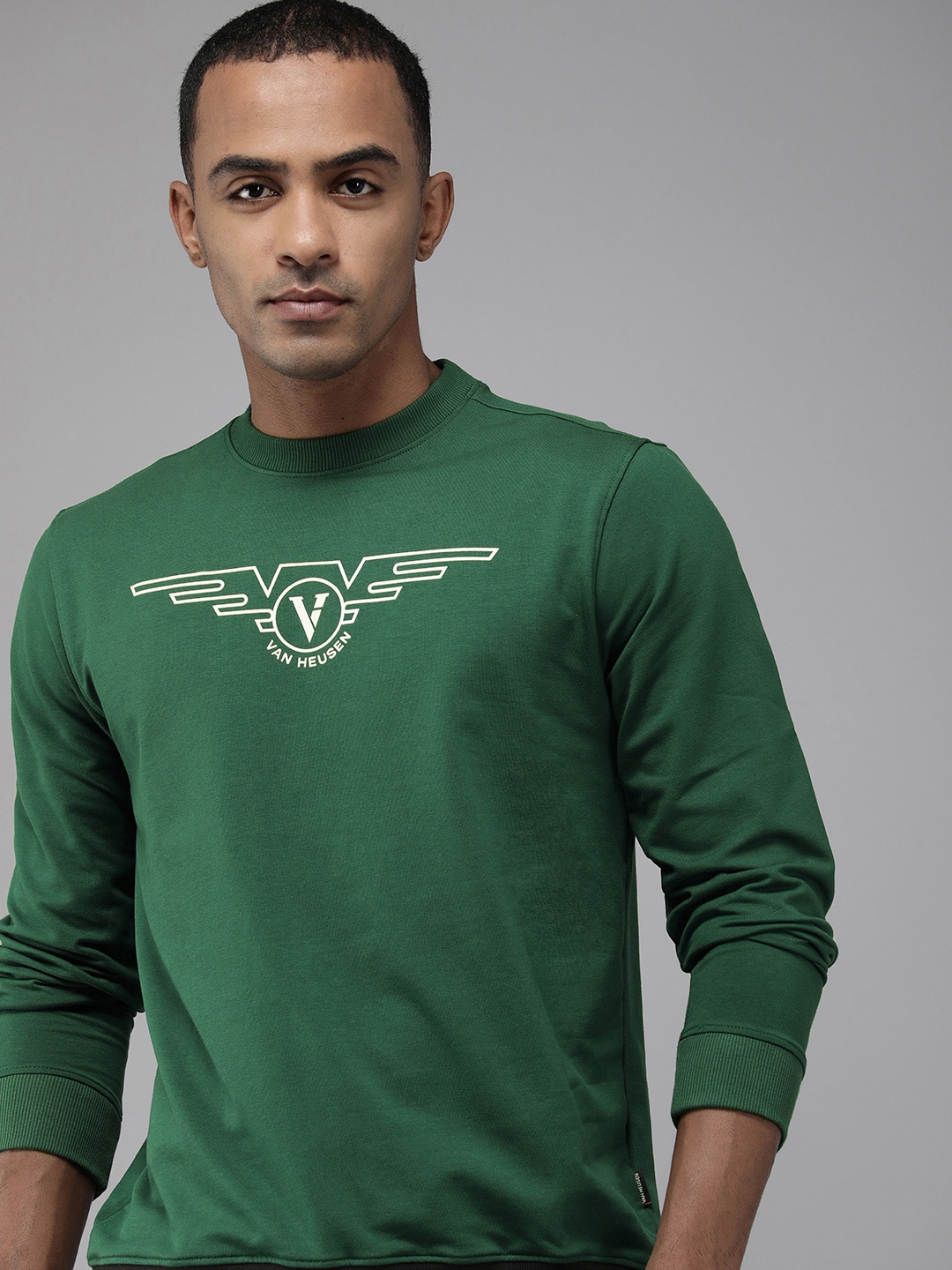 

Van Heusen Men Printed Sweatshirt, Green