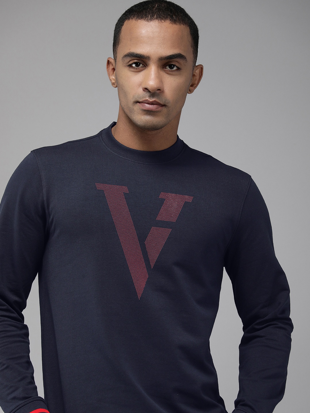 

Van Heusen Men Printed Sweatshirt, Navy blue