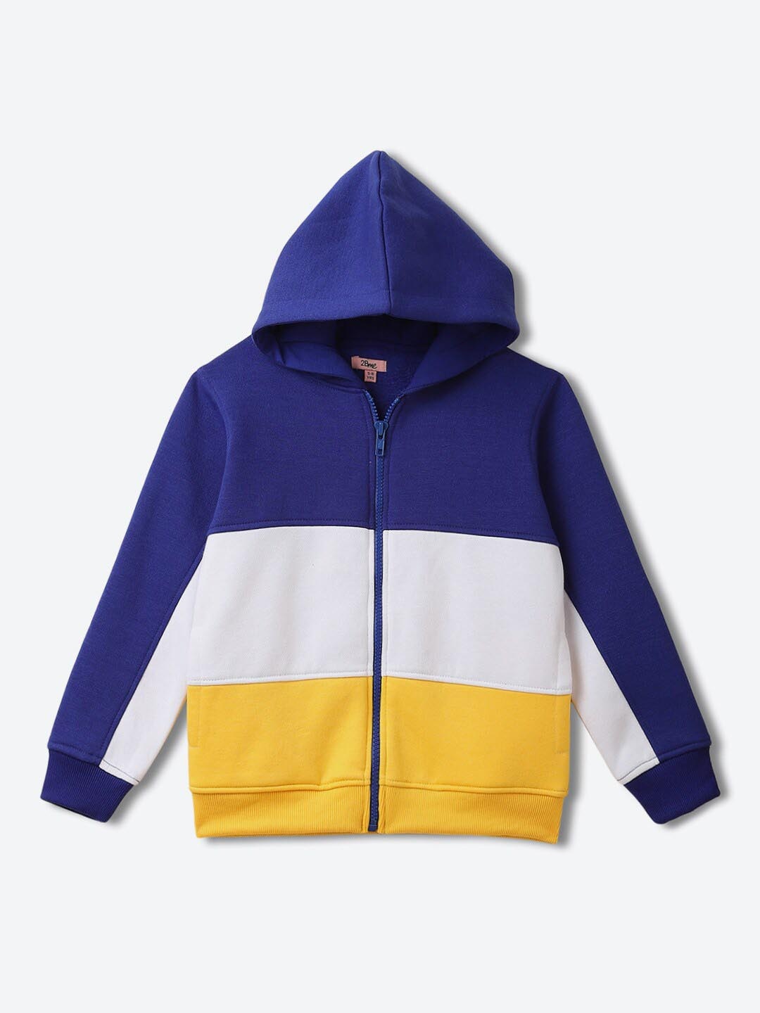 

2Bme Girls Colourblocked Hooded Sweatshirt, Navy blue