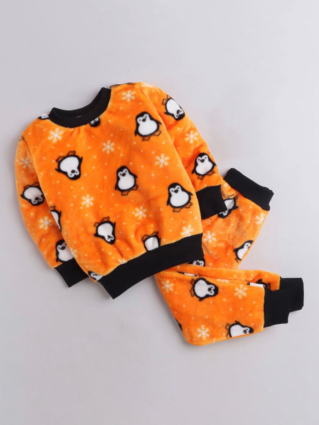 

M'andy Infants Penguin Printed Pullover With Joggers, Orange