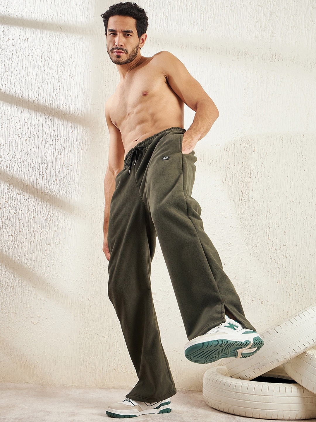 

FUGAZEE Men Bootcut Fit Track Pants, Khaki
