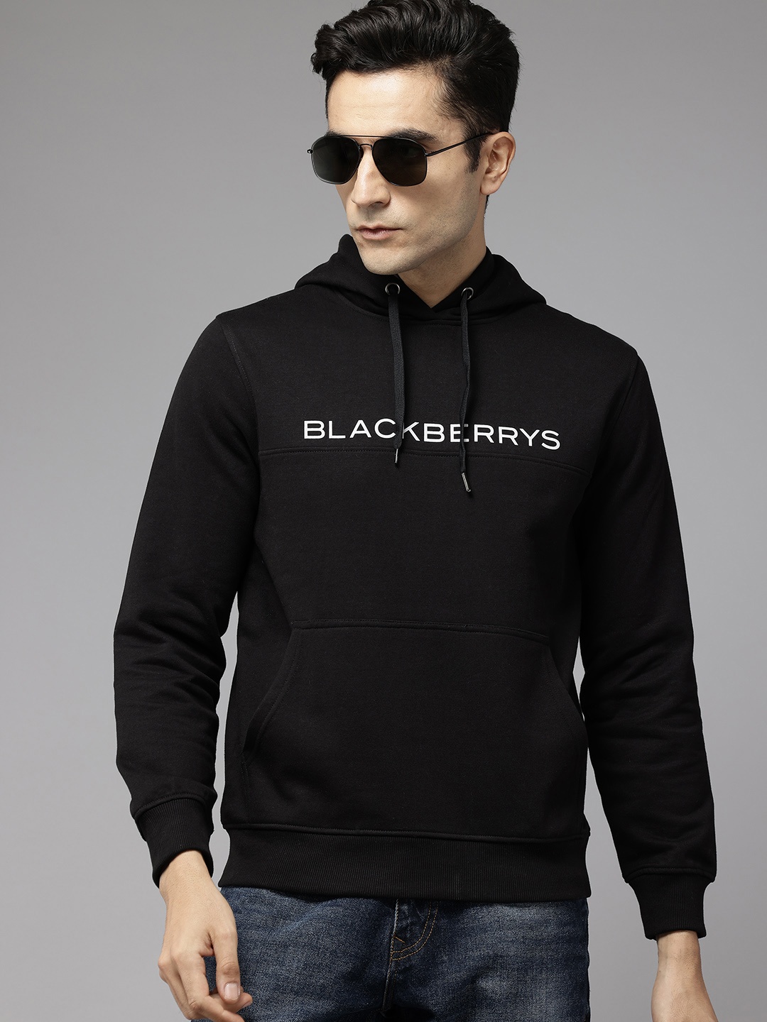 

Blackberrys Printed Hooded Sweatshirt, Black