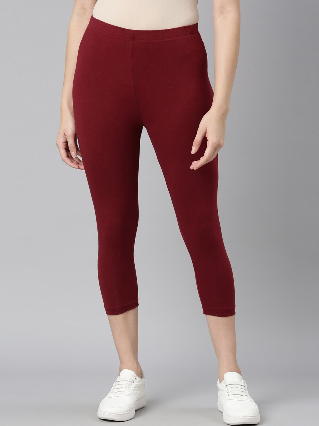 

DIXCY SCOTT Slimz 3/4th Calf Length Leggings, Maroon