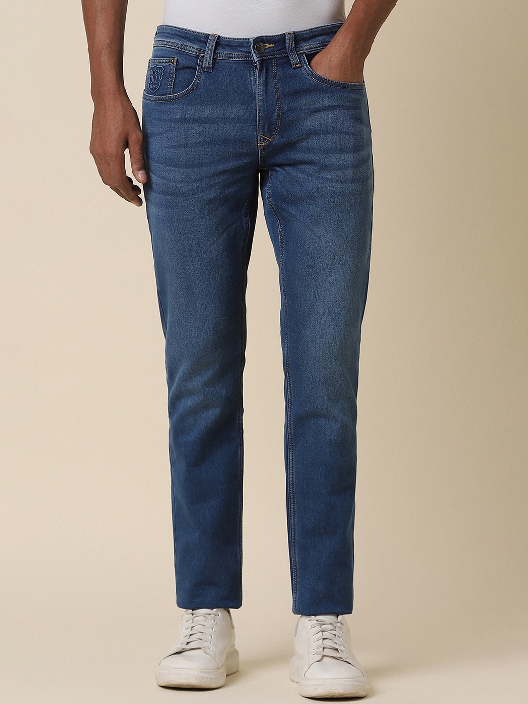 

Allen Solly Men Clean Look Light Fade Slim Fit Stretchable Jeans, Blue