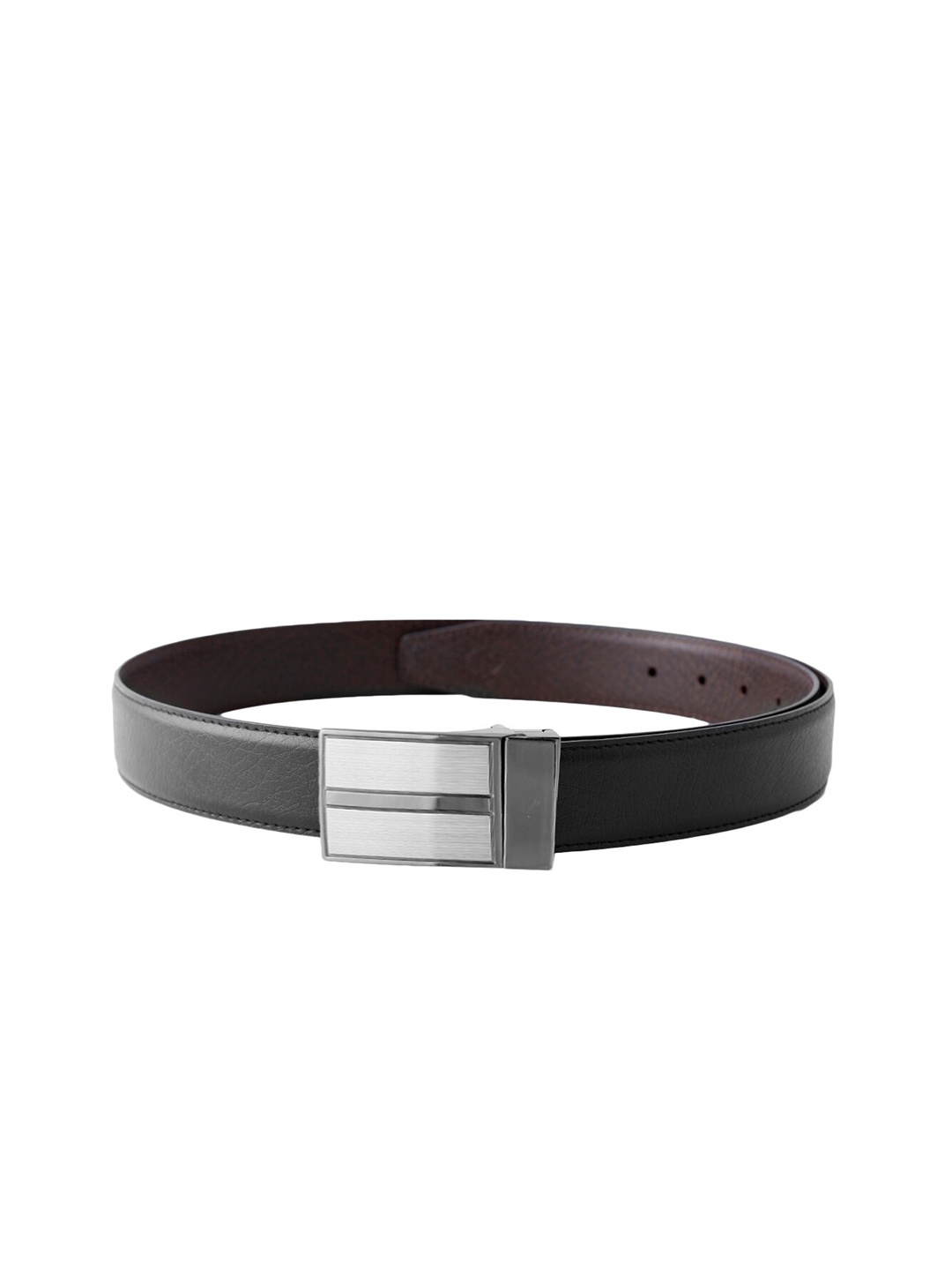 

ZEVORA Men Leather Reversible Belt, Black