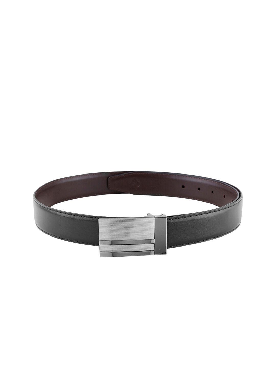 

ZEVORA Men Leather Reversible Belt, Black