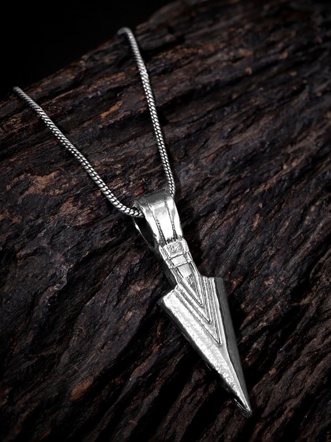 

Roadster Rhodium-Plated Pendant With Chain, Silver