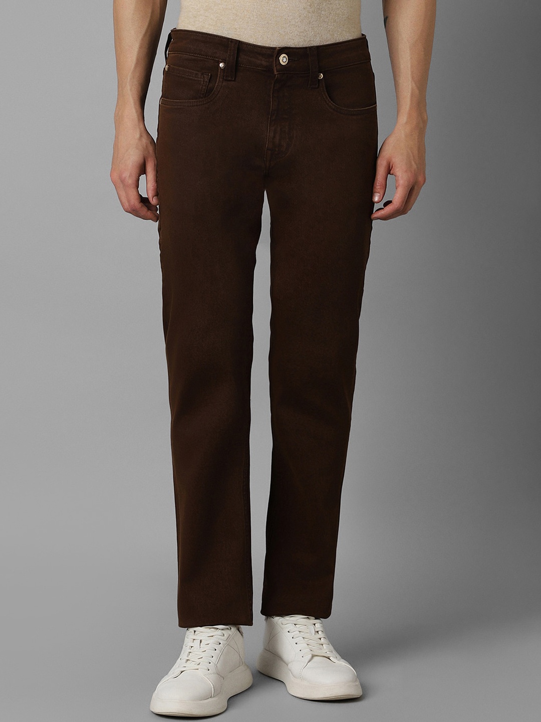 

Louis Philippe Jeans Men Slim Fit Clean Look Stretchable Jeans, Brown