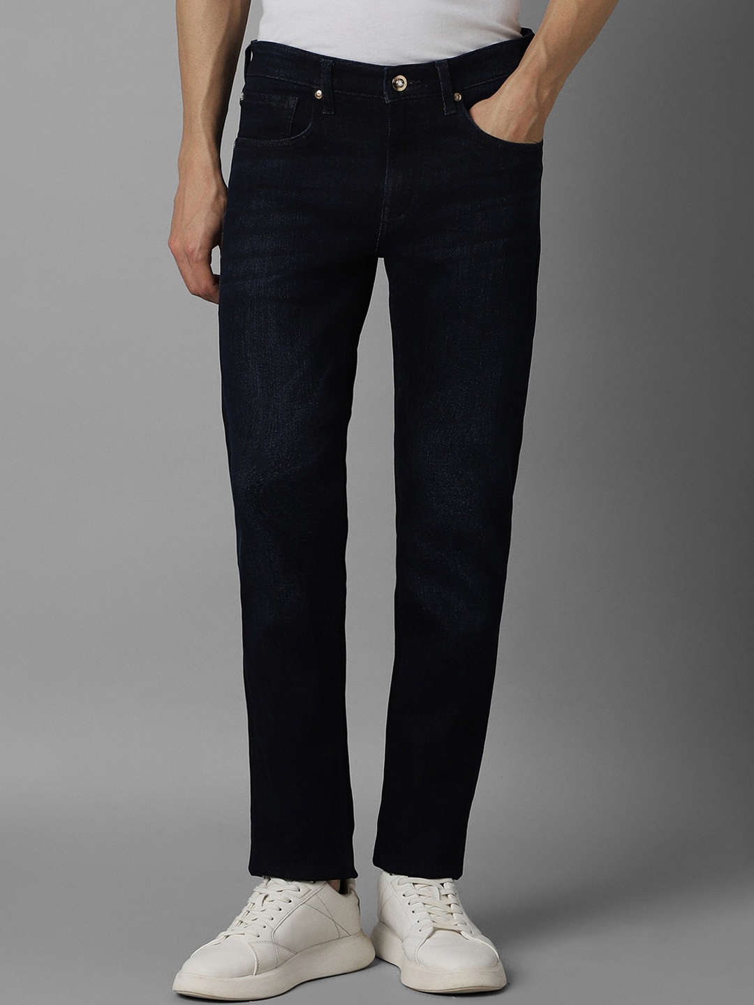 

Louis Philippe Jeans Men Mid-Rise Slim Fit Clean Look Stretchable Jeans, Navy blue