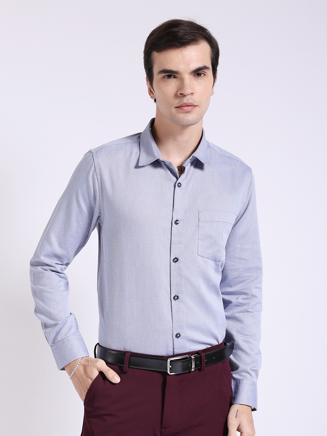 

The Indian Garage Co. X Luxe Slim Fit Classic Formal Shirt, Blue