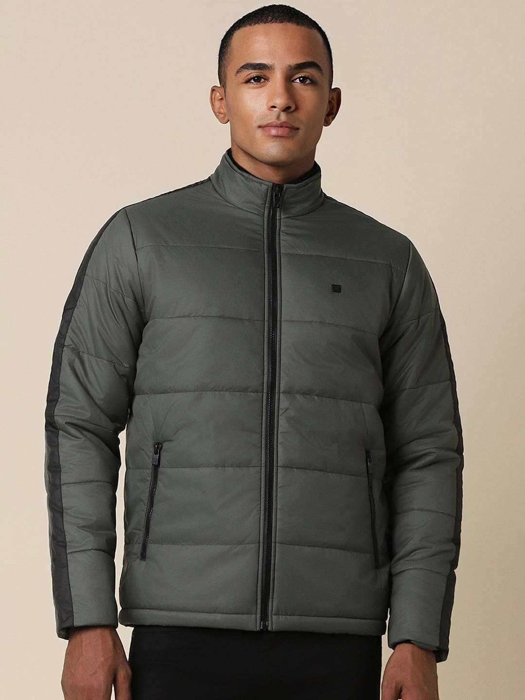 

Allen Solly Mock Collar Puffer Jacket, Olive