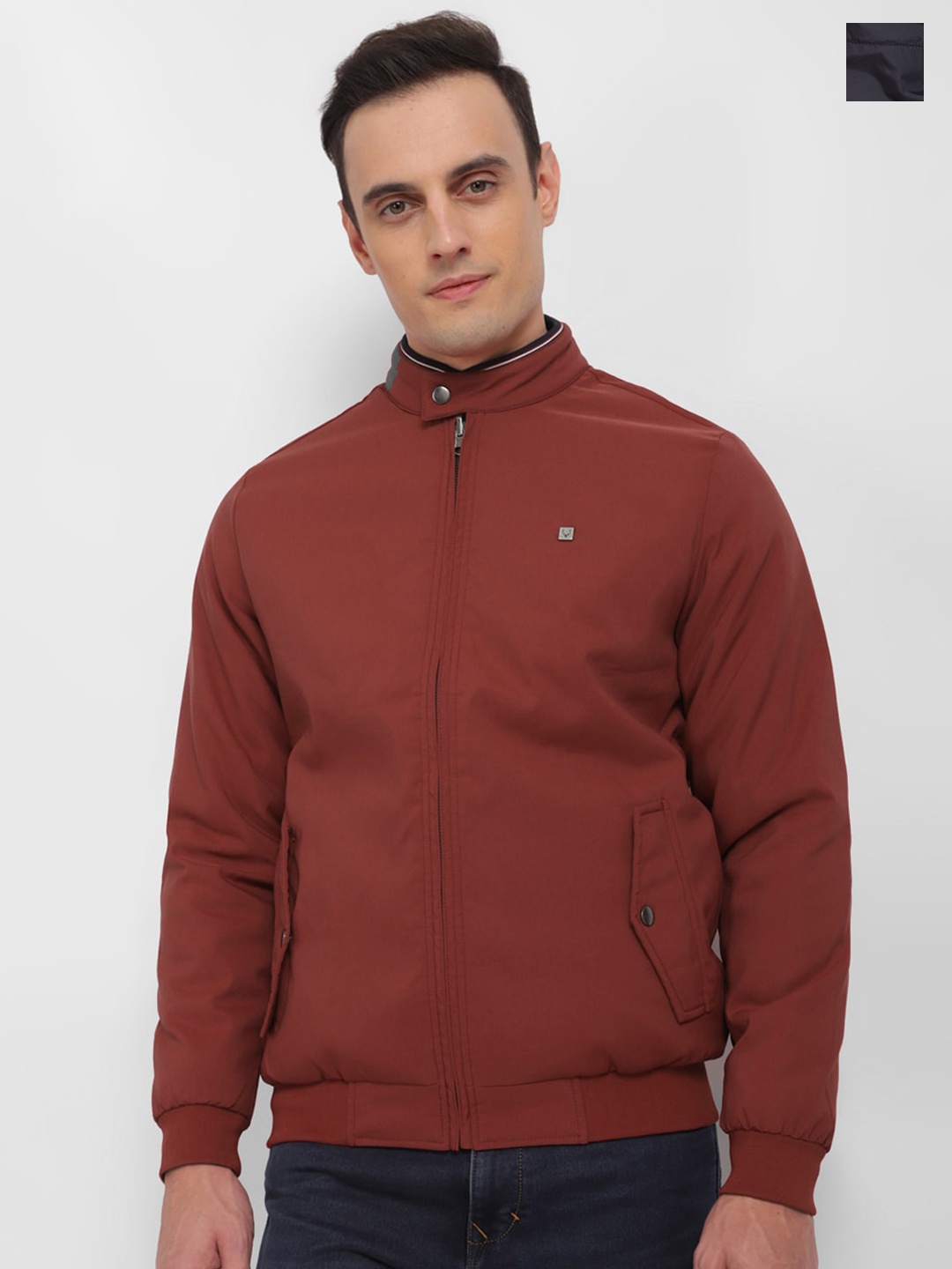 

Allen Solly Stand Collar Reversible Cotton Puffer Jacket, Red