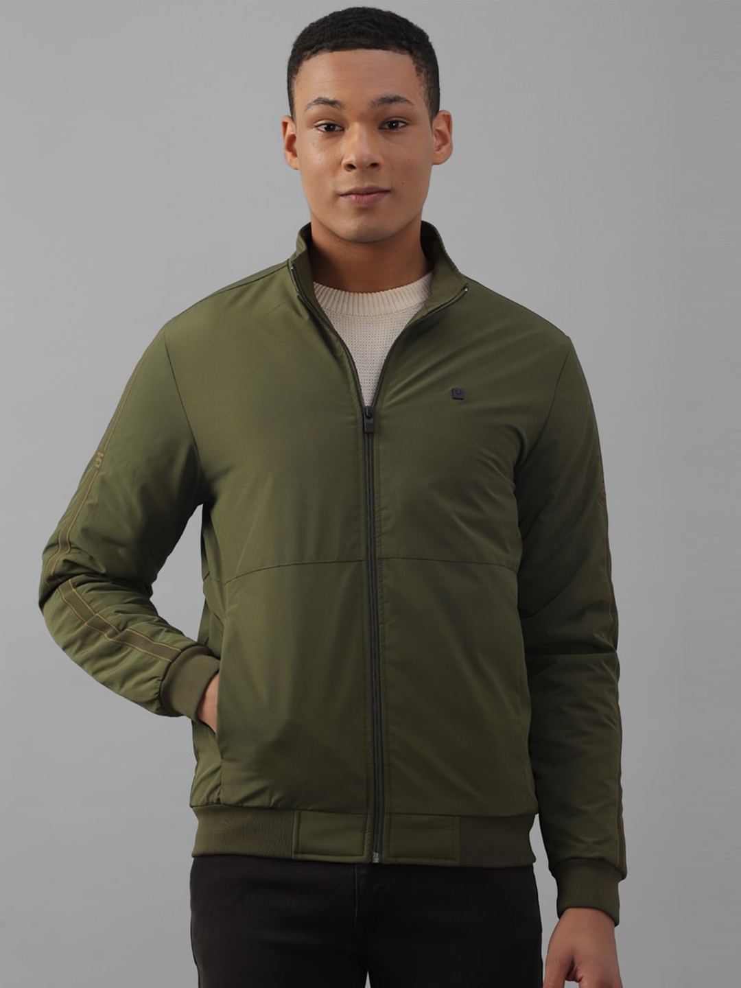 

Allen Solly Stand Collar Cotton Puffer Jacket, Olive