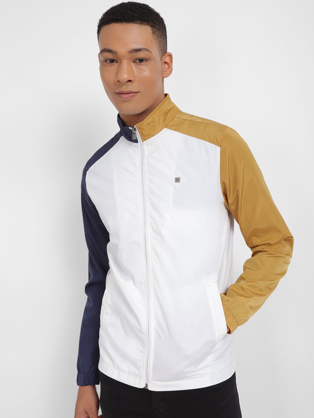 

Allen Solly Mock Collar Open Front Jacket, White