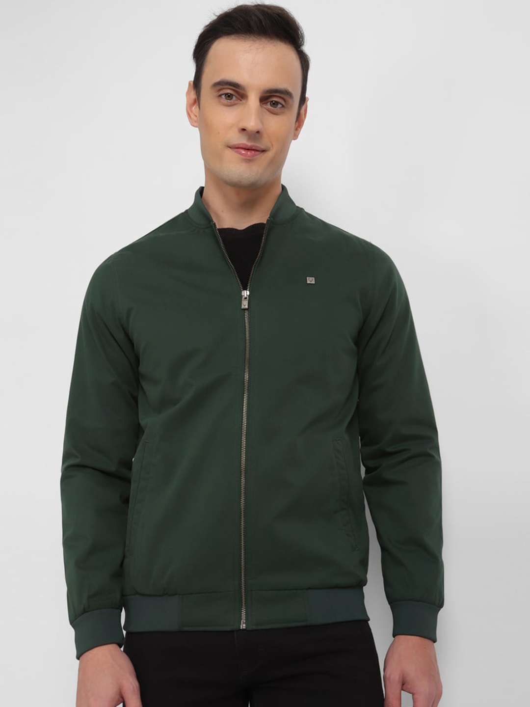 

Allen Solly Mock Collar Bomber Jacket, Green