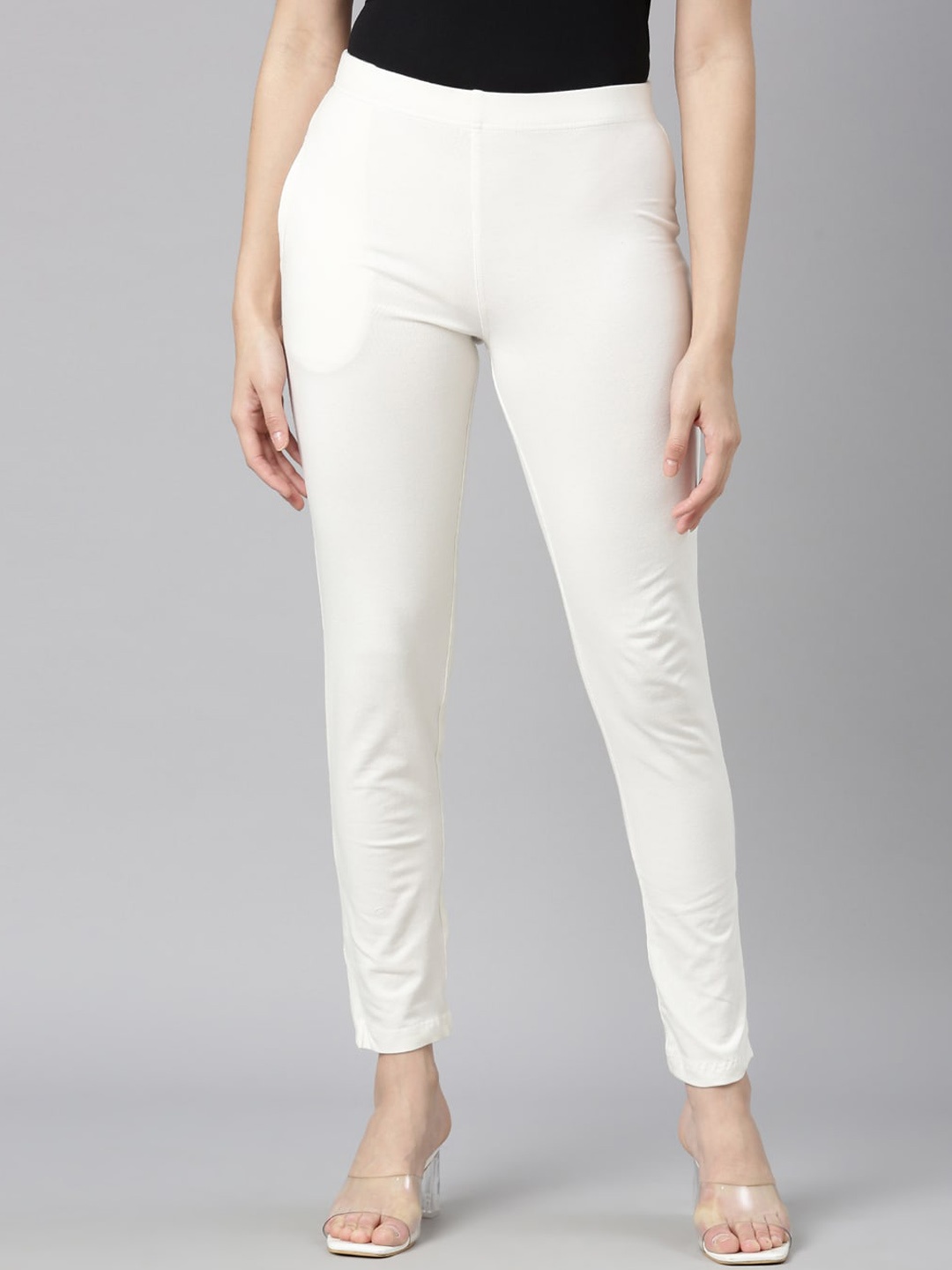 

DIXCY SCOTT Slimz Mid-Rise Ankle-Length Leggings, Off white