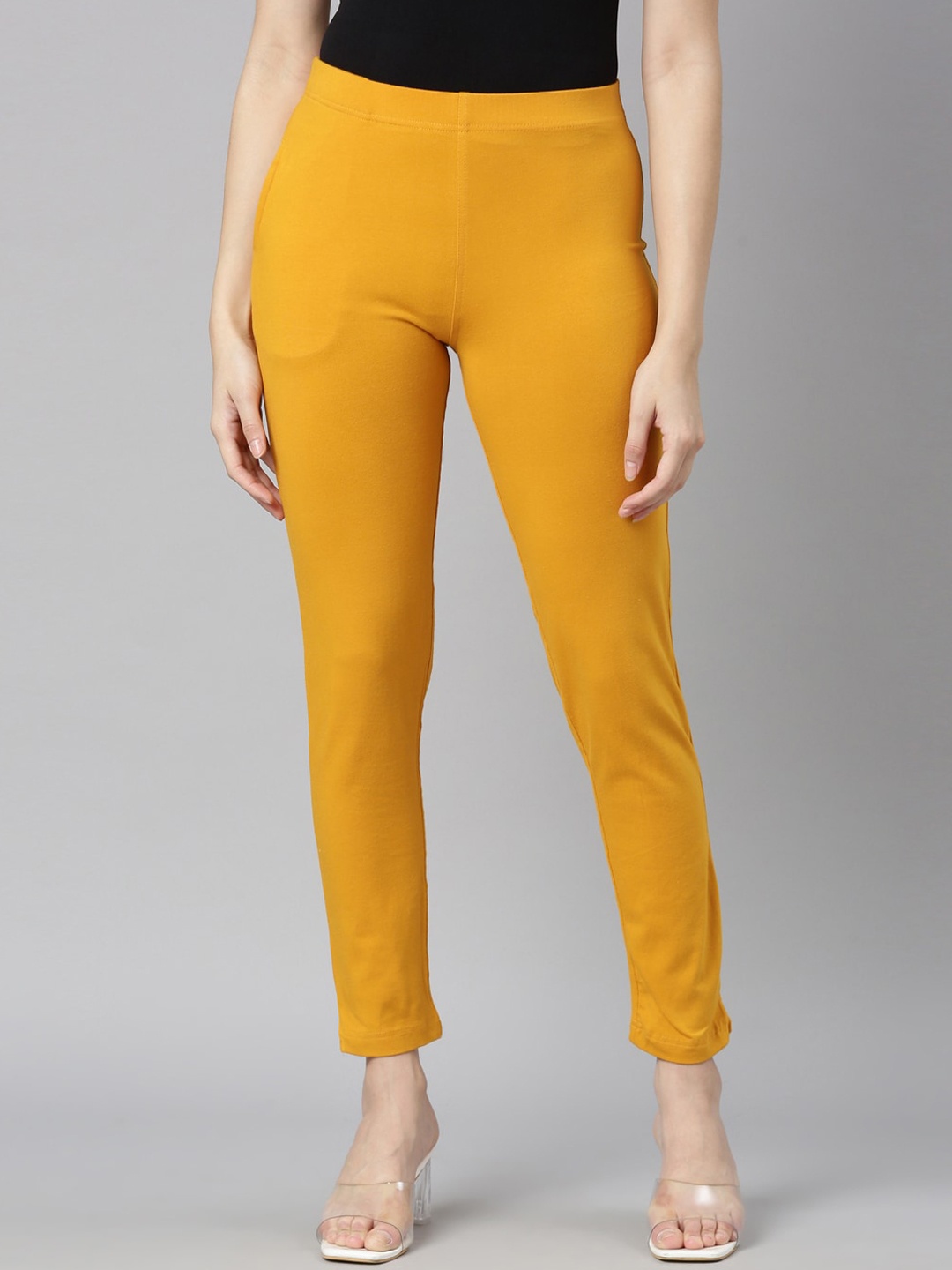 

DIXCY SCOTT Slimz Mid-Rise Ankle-Length Leggings, Mustard