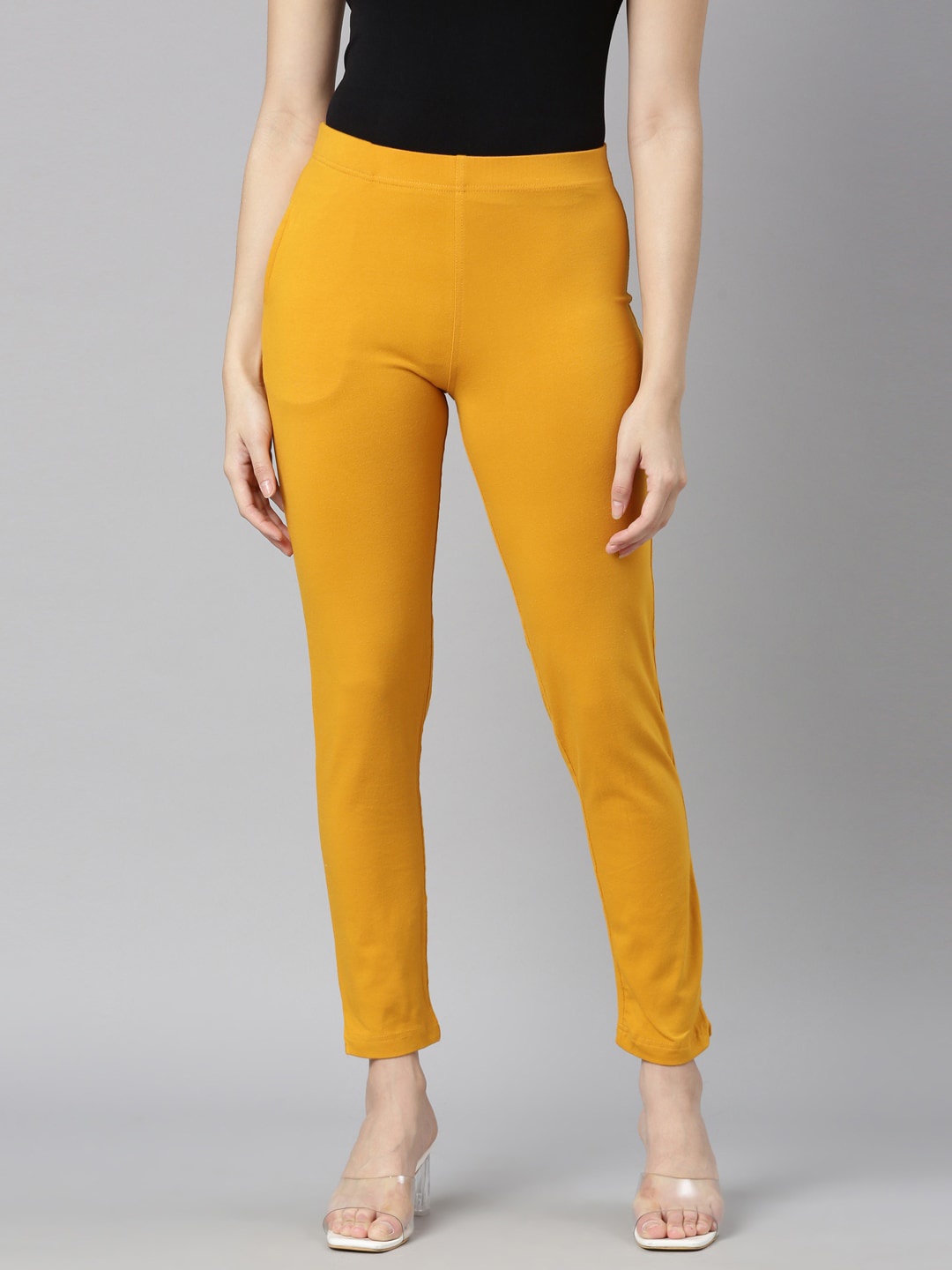 

DIXCY SCOTT Slimz Mid-Rise Ankle-Length Leggings, Mustard