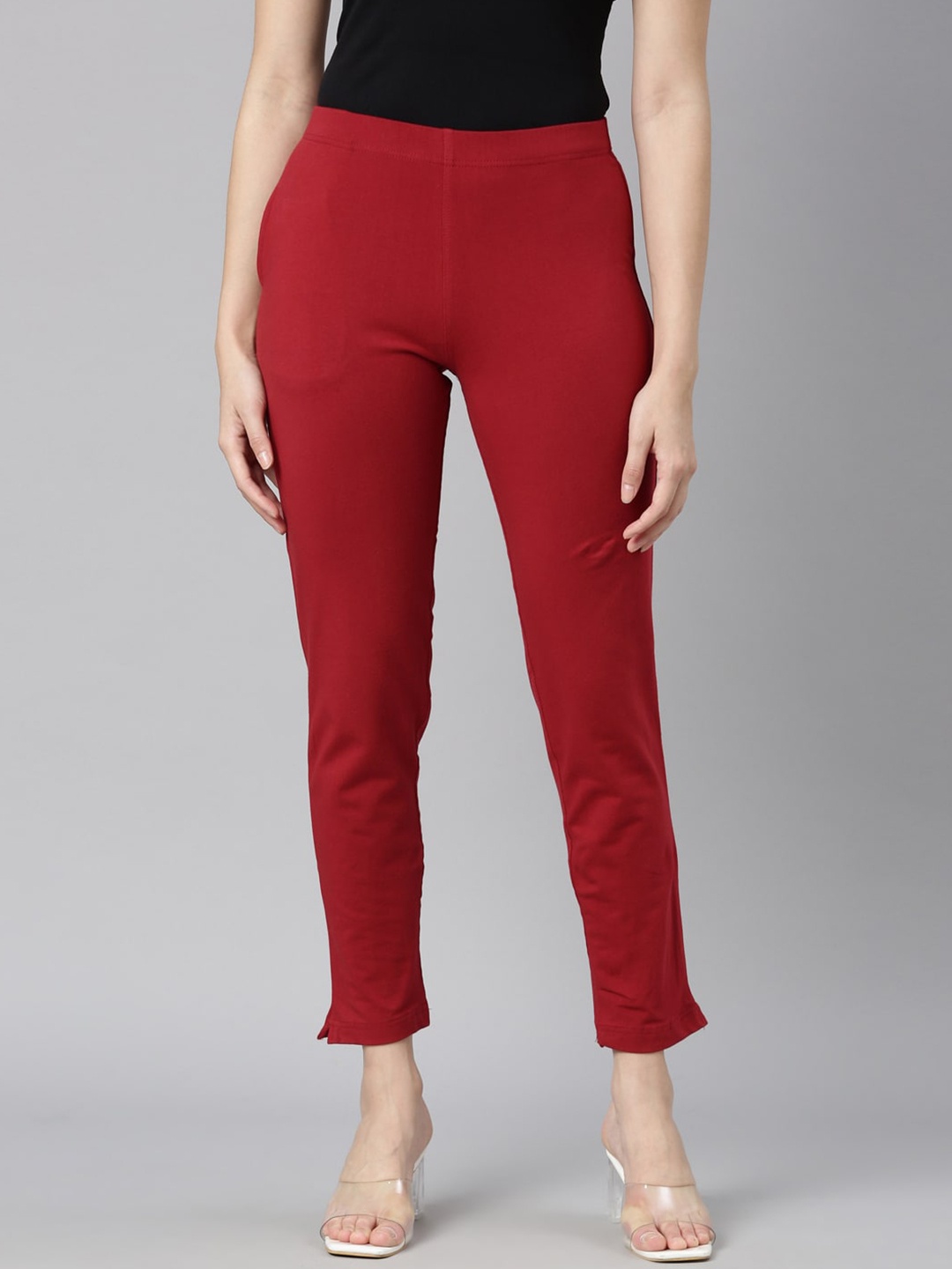 

DIXCY SCOTT Slimz Mid-Rise Ankle-Length Leggings, Red