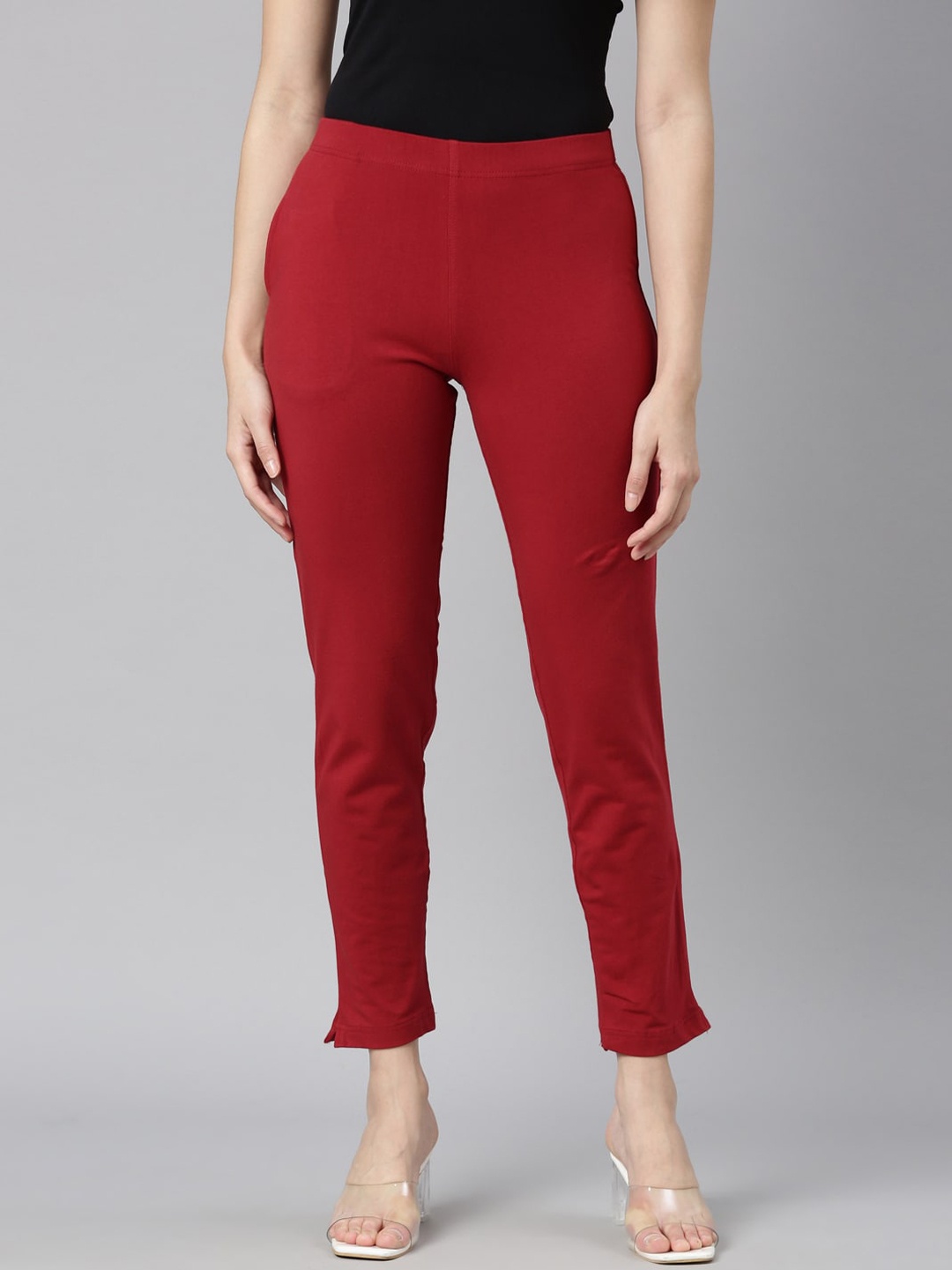 

DIXCY SCOTT Slimz Mid-Rise Ankle-Length Leggings, Red