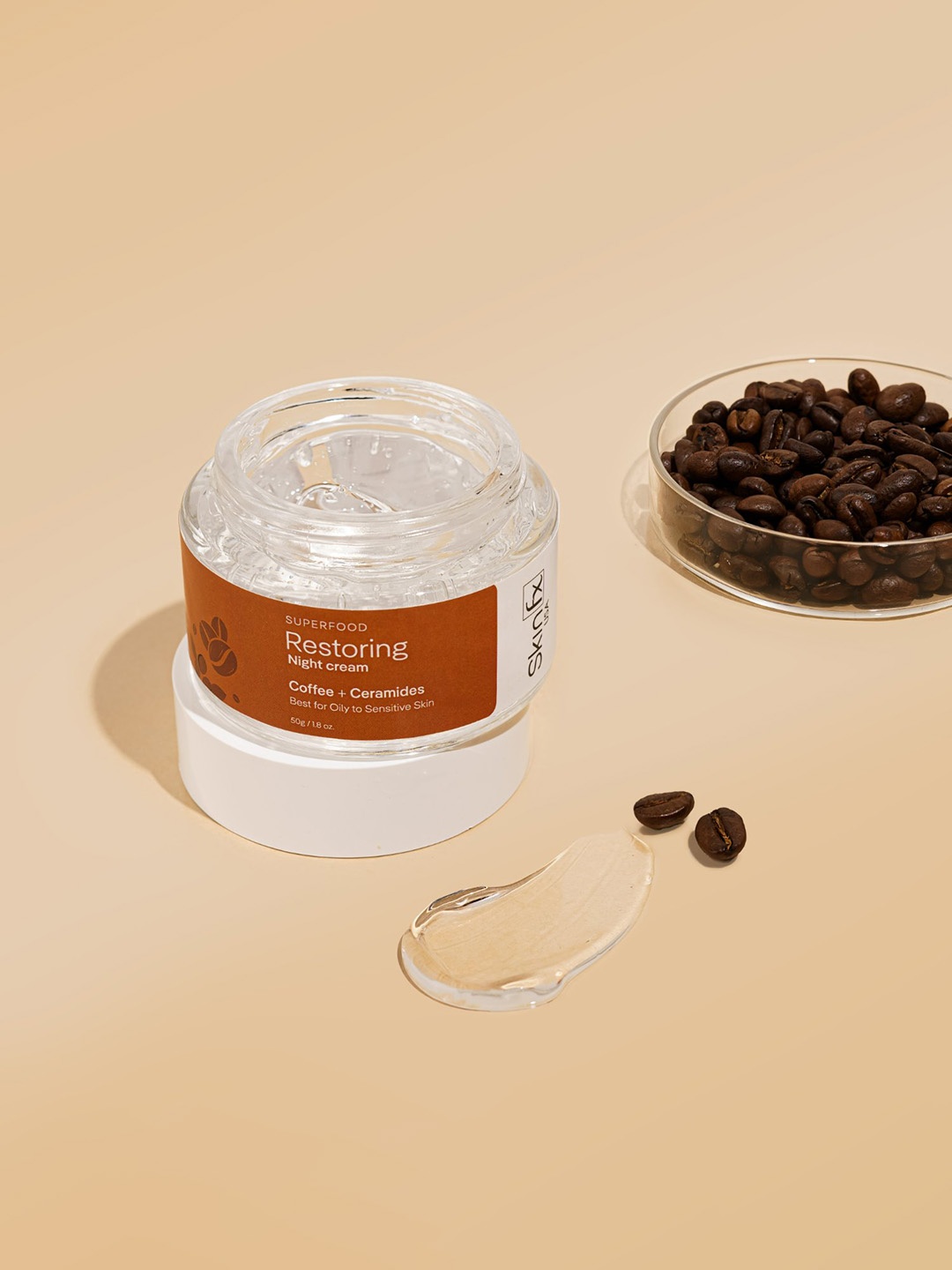 

Skin Fx Superfood Firming Night Cream with Coffee & Ceramides - 50g, Transparent